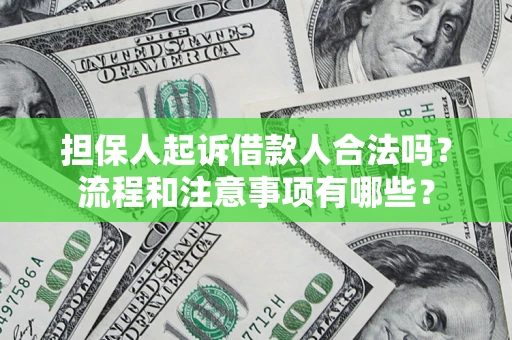 武汉担保人起诉借款人合法吗？流程和注意事项有哪些？